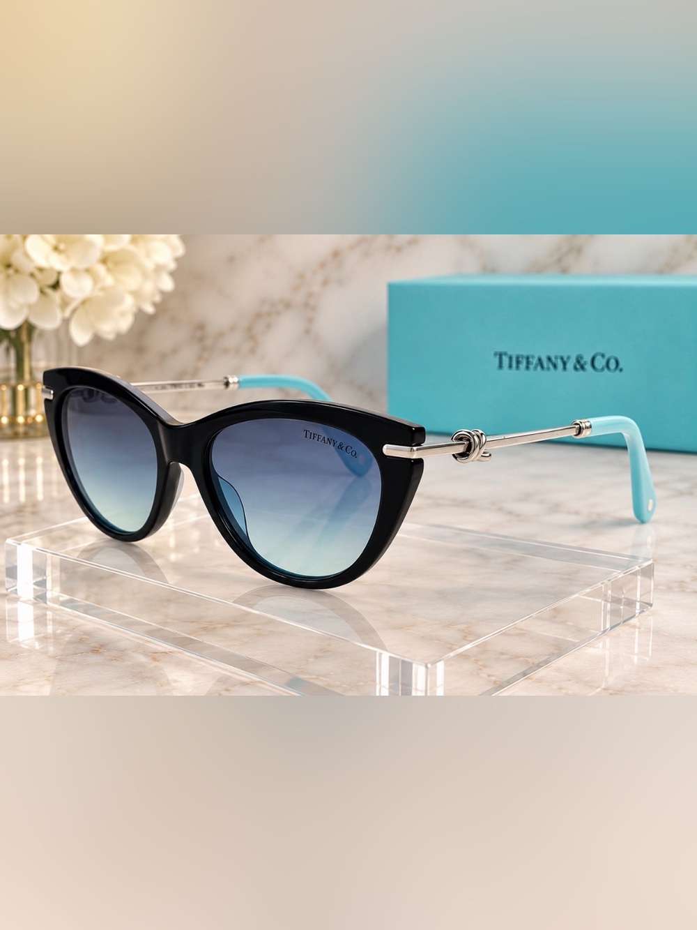 Tiffany & Co. TF4253 80559S Black Tiffany Blue Gradient Sunglasses 55mm